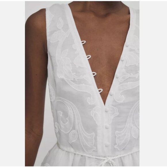 Marchesa Rosa Calla Embroidered Tiered Maxi Dress - Picture 6 of 16